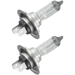 Premium White Light Halogen Bulbs - Super Bright Car Headlights (2 Pack, 12V 55W, 6000K)