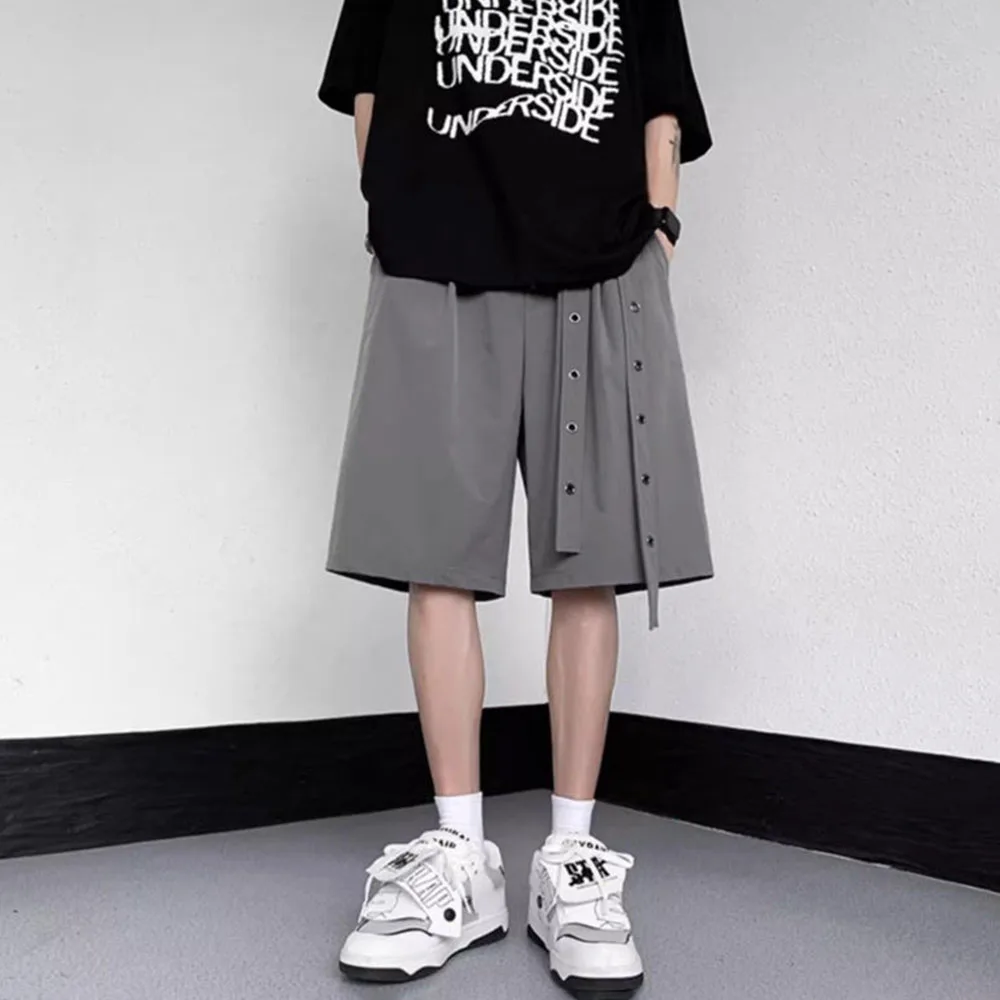 Genderless Dark Style Y2k Casual Shorts Men'S 2024 Summer New Design Five-Point Pants Waistband Personalized Loose Sports Pants