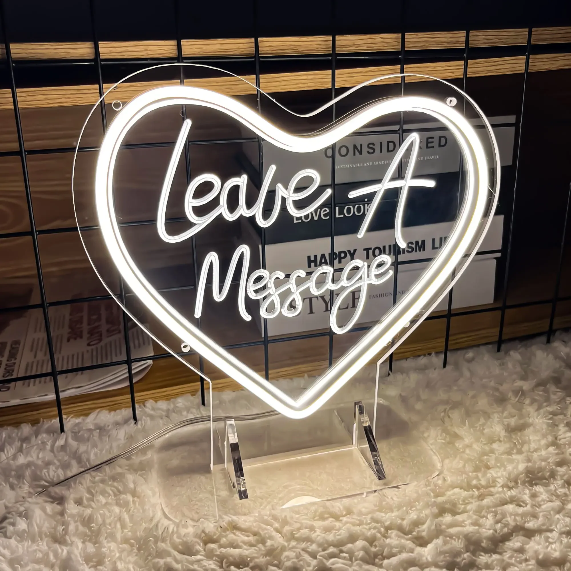 Leave A Message Neon Sign Engrave Personal Custom-tailor LED Lights For Wedding Decoration Coffee Bar Wall Decors neon sign