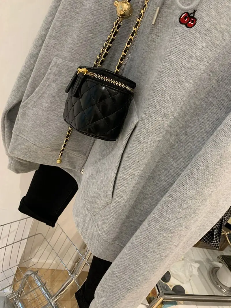 Women's Casual Sweet  Long Sleeve Solid Color Sweatshirts 2023 Autumn Winter Korean Style Top Female Fashion Purple Hoodies