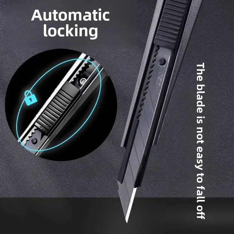 30도 블랙 블레이드 유틸리티 나이프 - 사무실 및 공예용 소형 티타늄 코팅 스테인리스 스틸 커터