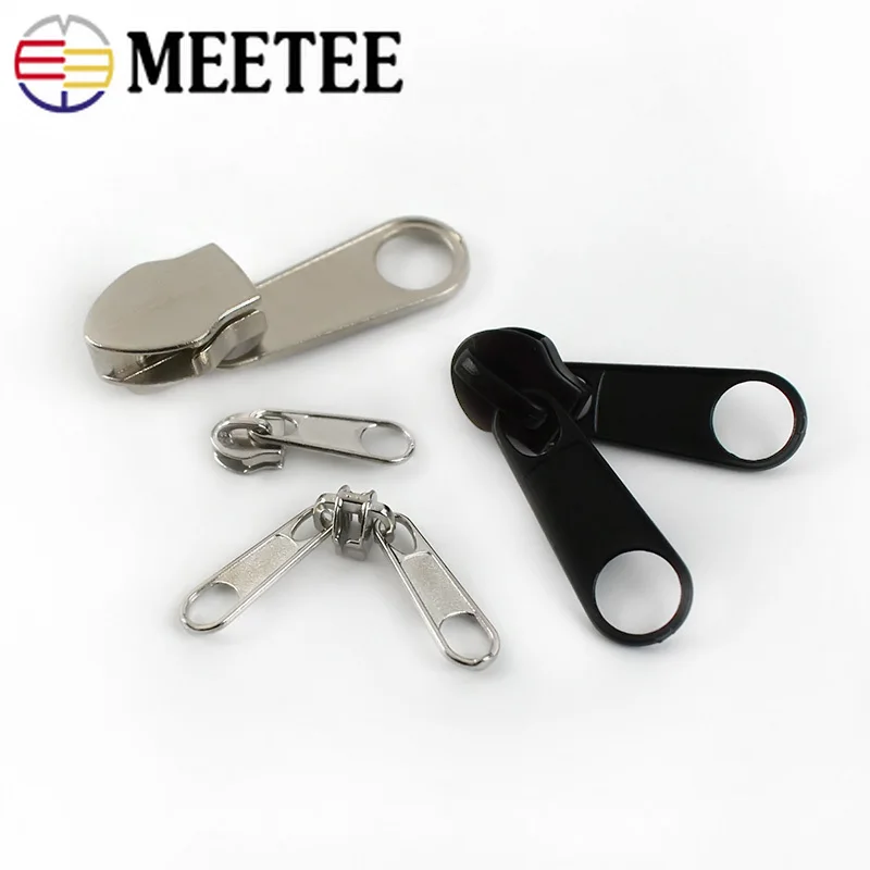 Zipper Sliders Zip Heads Pullers 10Pcs for Nylon Zippers Backpack Bag Jacket Clothes Sewing Repair Kit DIY Accessories zipper repair kit,zipper pullers,zipper sliders,zipper heads,zipper accessories