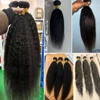 32 Inch Peruvian Kinky Straight Human Hair Bundles Bulk Remy Hair Extensions Soft Yaki Straight 100% Human Hair Weave Bundles 5