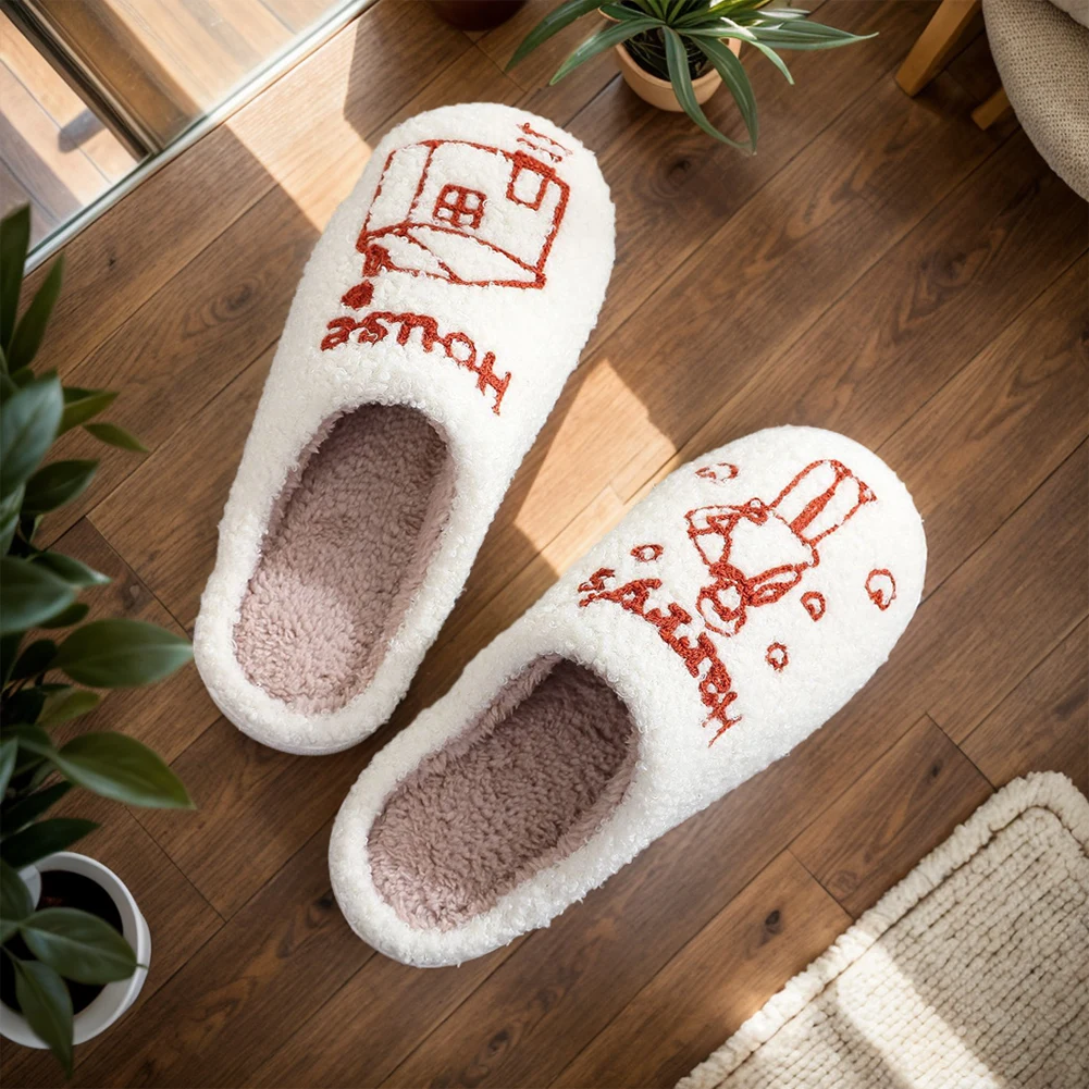 Harry's House Slippers Cute House Slippers Non-Slip Plush Couple Slippers Comfortable Fuzzy Indoor Slippers for Indoor Bedroom 5