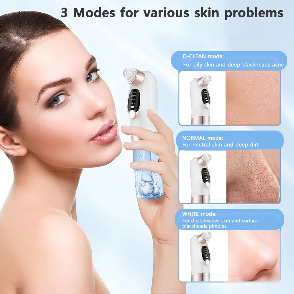 Blackhead Remover Pore Vacuum Face Cleaner Water Cycle Electric Pimple Acne Black Head Removal Rechargeable Black Dot Remover 6