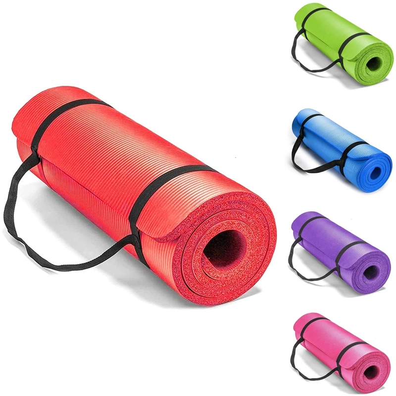 

Коврик для йоги, Противоскользящий коврик для упражнений, домашний тренажерный зал, оборудование для фитнеса, гимнастики и пилатеса (10 мм)