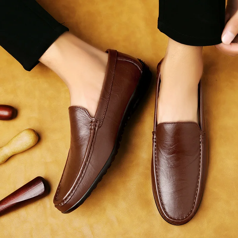 Men's Leather Casual Shoes High-quality New Classic Men's Commuting Business Shoes Interview Versatile Men's Driving Shoes 5