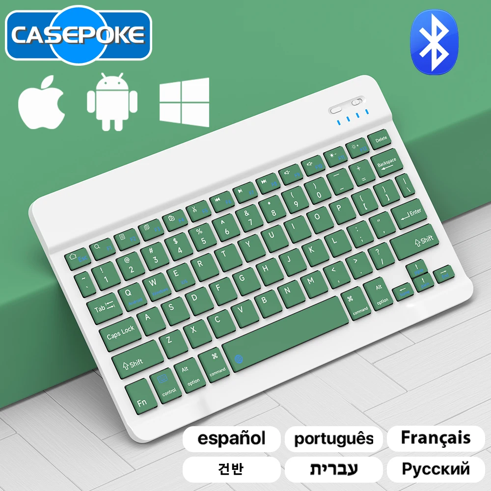 Casepoke Português Teclado sem Fio Bluetooth Mouse para Apple Samsung Lenovo Xiaomi Huawei Teclado Tablet Acessórios para Ipad Móvel