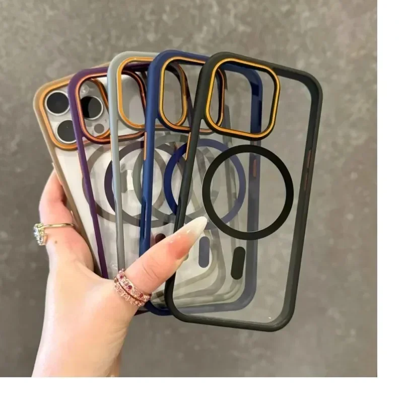 Premium Magnetic Wireless Charger with Shockproof Clear Back Cover