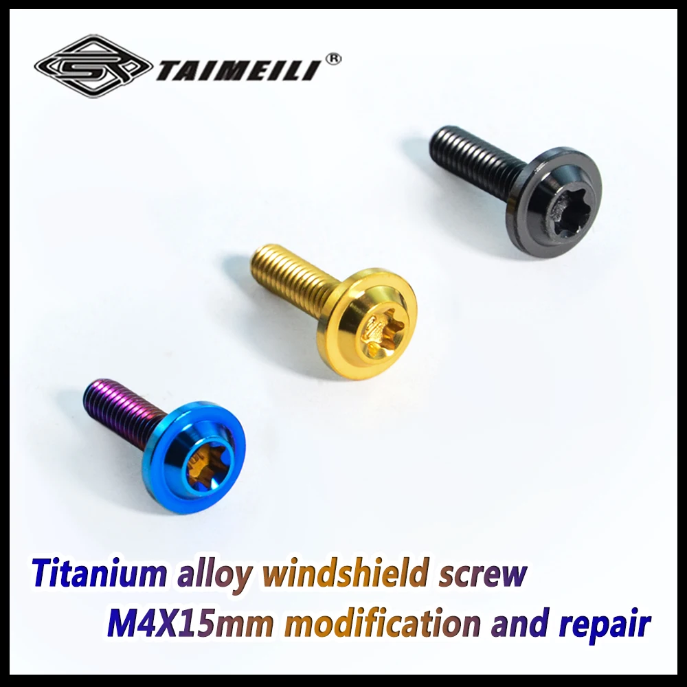 TAIMEILI 티타늄 합금 디스크 모양 우산 머리 나사, 앞유리 나사, M4 * 15mm 수정 나사, 1 개