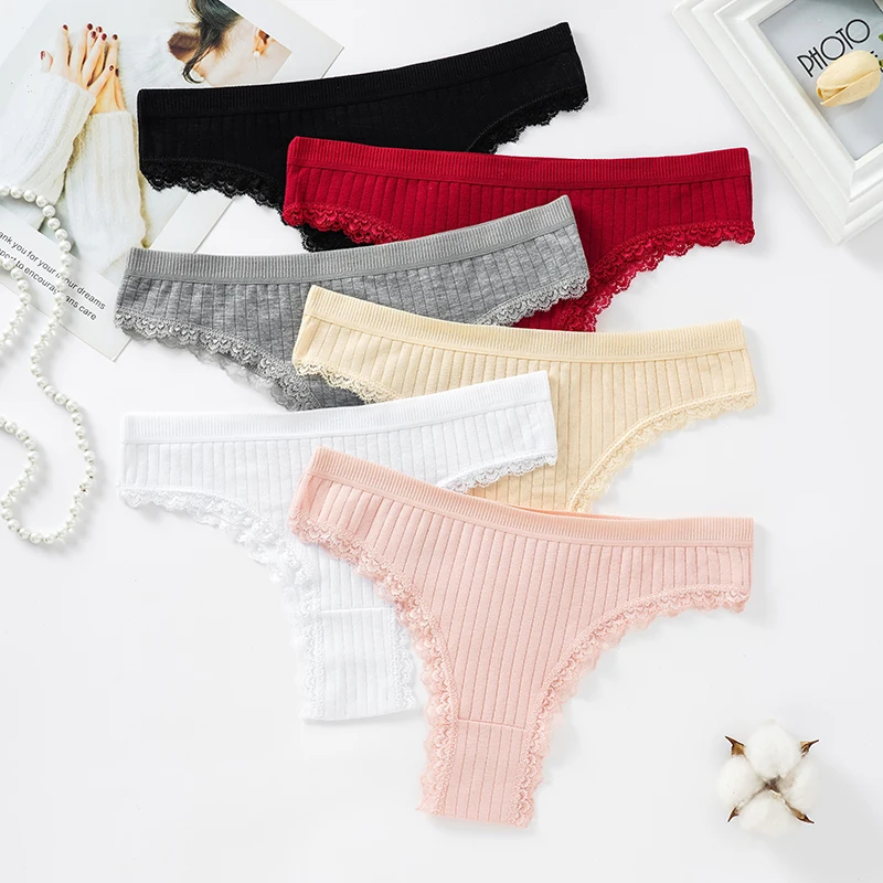 

1Pc Cotton Women's Sexy Lace Panties Underwear Soft Comfortable Smooth Underpants Breathable Crotch Elastic Briefs