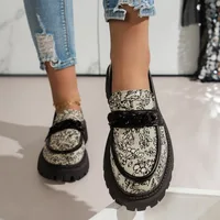 Fujin Denim Print Cloth Synthetic Leather Platform Wedge Chunky Sneaker Comfy High Brand Spring Fashion Autumn Casual Shoes 2