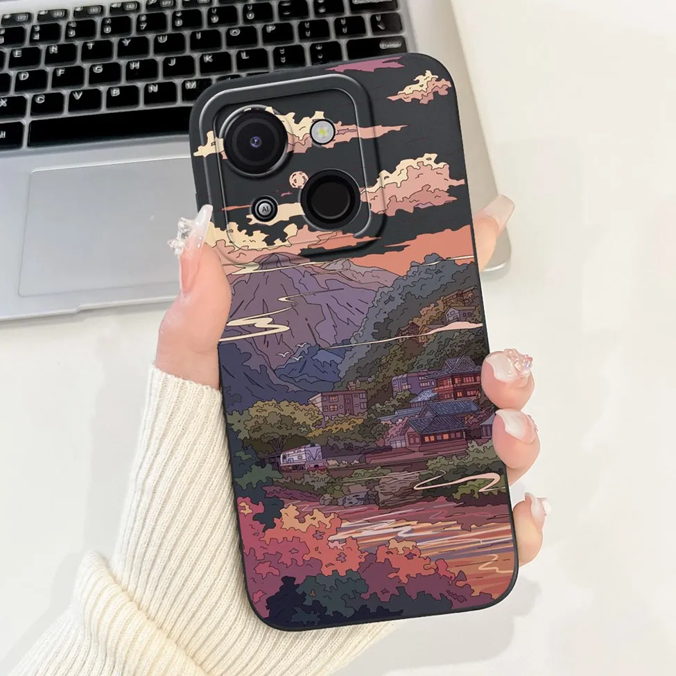 Cute Cat & Floral Silicone Phone Case - Stylish Protective Bumper