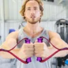 Heavy Duty Metal Gym Handles for  Cable Machine Attachment Resistance Bands Workout Two-color Double-layer Webbing Colorful Grip 6