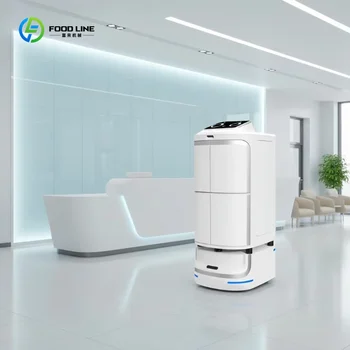 Robot di Consegna AI per Hotel con Carico Utile di 20kg, 10 Ore di Autonomia per Consegna Servizi e Guida alle Camere, Personalizzabile