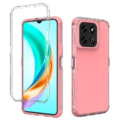 Multicolor Shockproof Clear Bumper Phone Case with Airbag Corners - Honor X6c (ROSE GOLD)