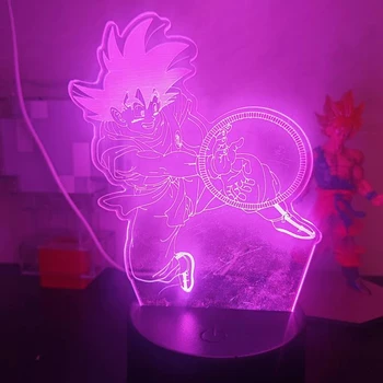 Veilleuse LED 3D avec télécommande, lampe de table, Anime Goku Vegeta Dragon Ball Z, Super Saisuperb, 7/16 couleurs, Goku Jiren Broly, cadeau 23