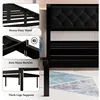 Twin Size Metal Bed Frame with Faux Leather Button Tufted Headboard, Heavy-Duty Platform Bed Frame with 12" Storage, Steel Slats 6