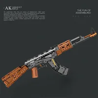 AK47 Assault Rifle Model Building Blocks Military Army Weapon Shootable Imitation Gun Bricks Children’s Holiday Gifts DIY Toys 4