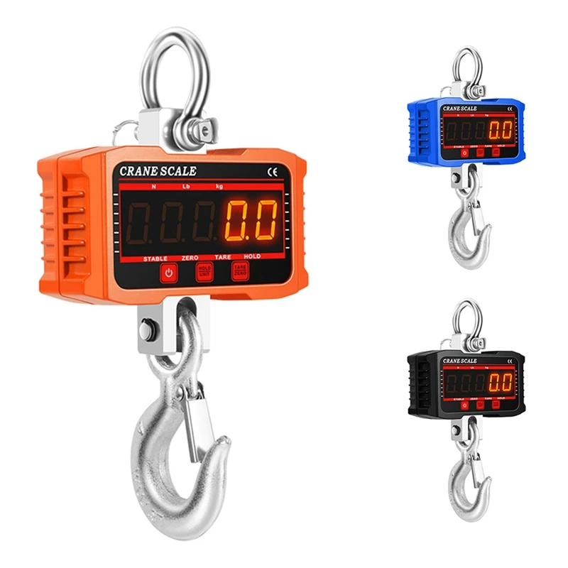 

Hanging Scale, Digital Crane Scale 1000KG, Industrial Heavy Duty Crane Scale LED Indication Easy Install Easy To Use