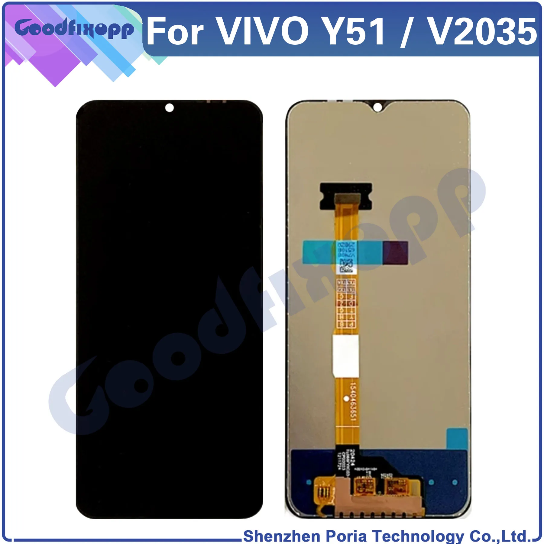 

For VIVO Y51 2020 V2035 LCD Display Touch Screen Digitizer Assembly Repair Parts Replacement