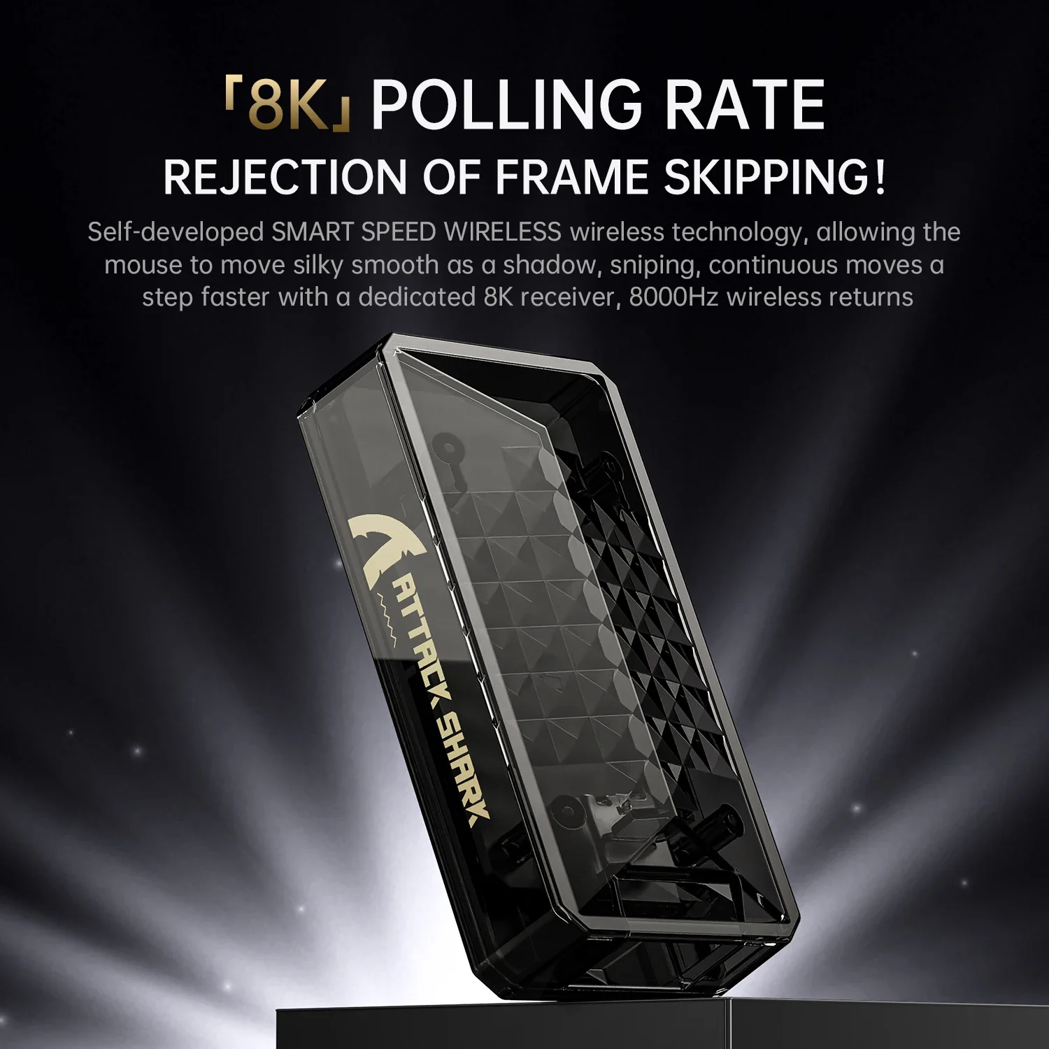 어택 샤크 X8 프로 무선 게이밍 마우스 8K PAW3395PRO 40000 DPI 트라이 모드 블루투스 2.4G 유선 55g 경량 500mAh 배터리