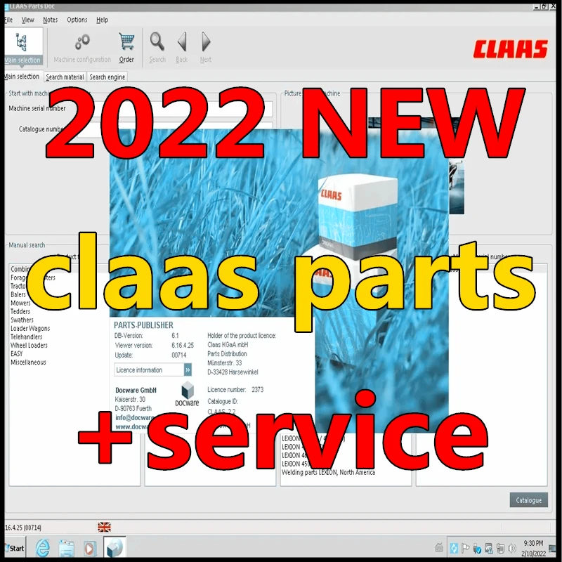 Фото Для Claas WebTIC офлайн ремонт руководство 2022 + для Claas PartsDoc 2022 запчасти каталог, проводка, гидравлические схемы и т. д. №1