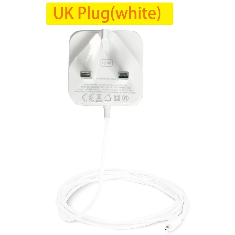 Amazon Echo Dot第3世代、Show 5、Dot 3、Spot用の15W電源ACアダプター