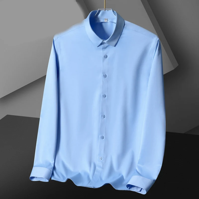 Men's Satin Luxury Dress Shirt Regular Fit Silk Casual Dance Party Long Sleeve Fitted Wrinkle Free Tuxedo Shirts