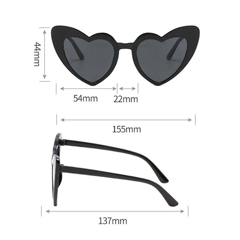 Ladies Love Heart Sunglasses Retro Big Frame Women Sunglasses UV400 Protection Summer Shades Eyewear Outdoor Protection Glasses