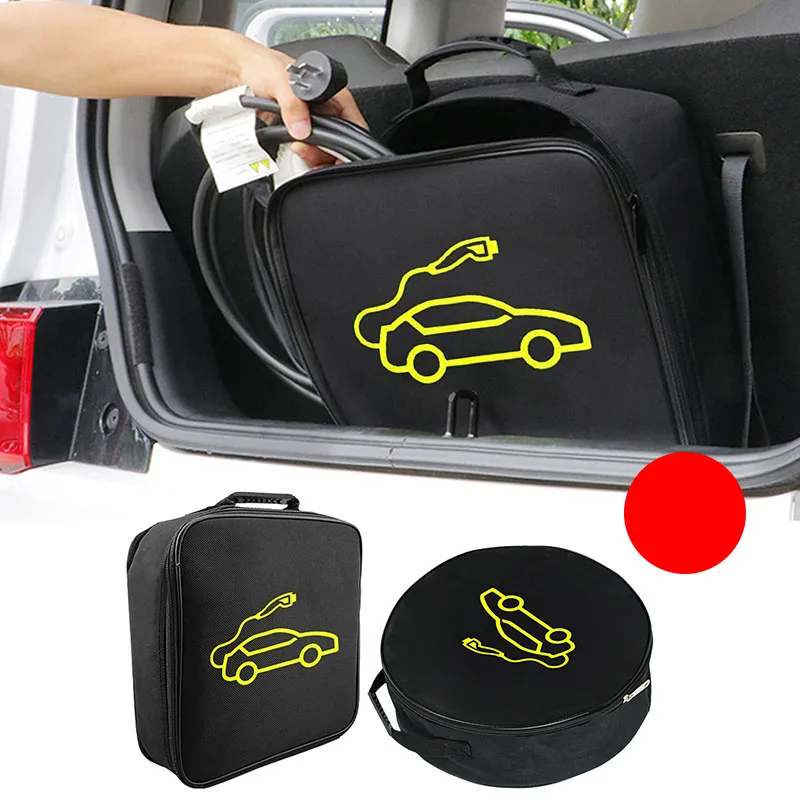 

Car Charging Cable Storage Bag Carry Bag For Electric Vehicle Charger Plugs Sockets Jumper Cables Equipment Container Storage
