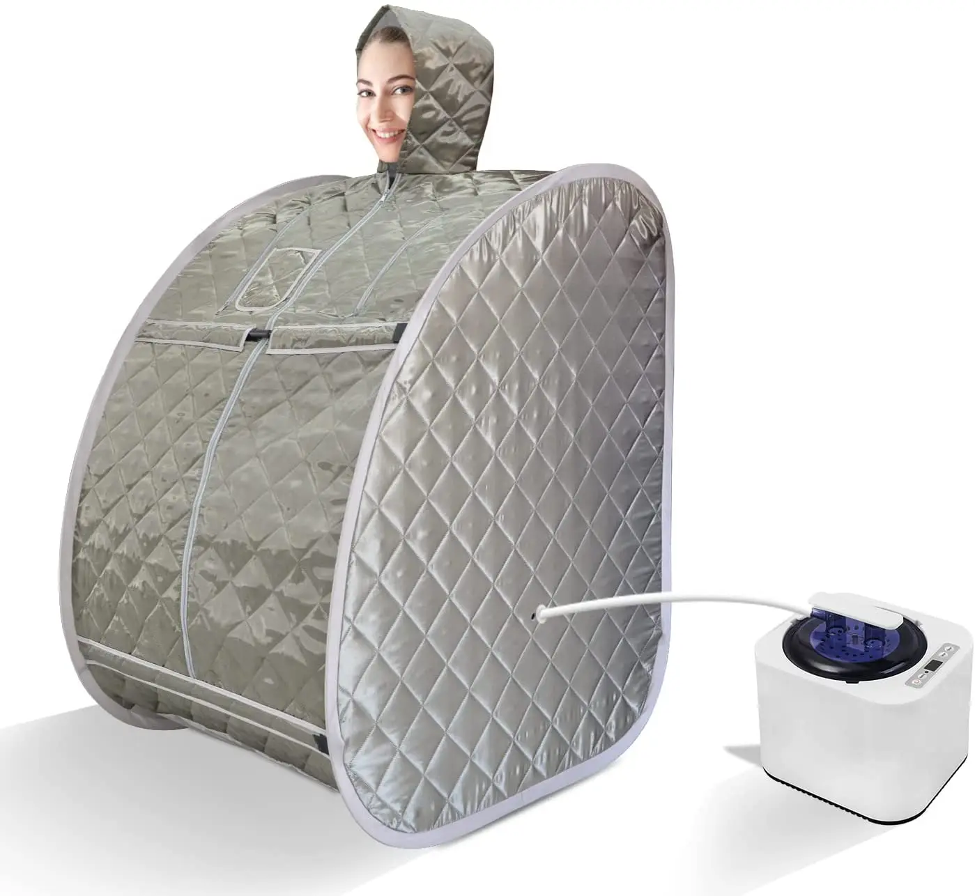 Foldable Lightweight Personal Portable Spa Saunas, 2L&1000W Steam Generator with Protection & Remote Control 3
