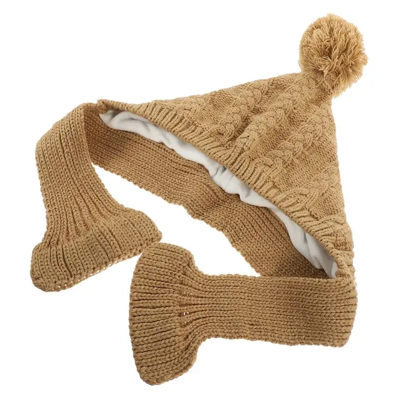 KnittedDogWinterHatWithScarfWarmDogCapKnitScarfDogSmallHat