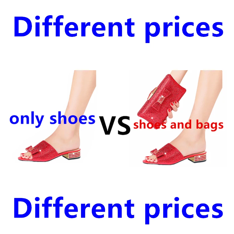 Women Summer Shoe Bag Set Italian Design Shiny Wholesale Free Shipping Crystal Diamond Suitable for Party Wedding Ceremony Ball