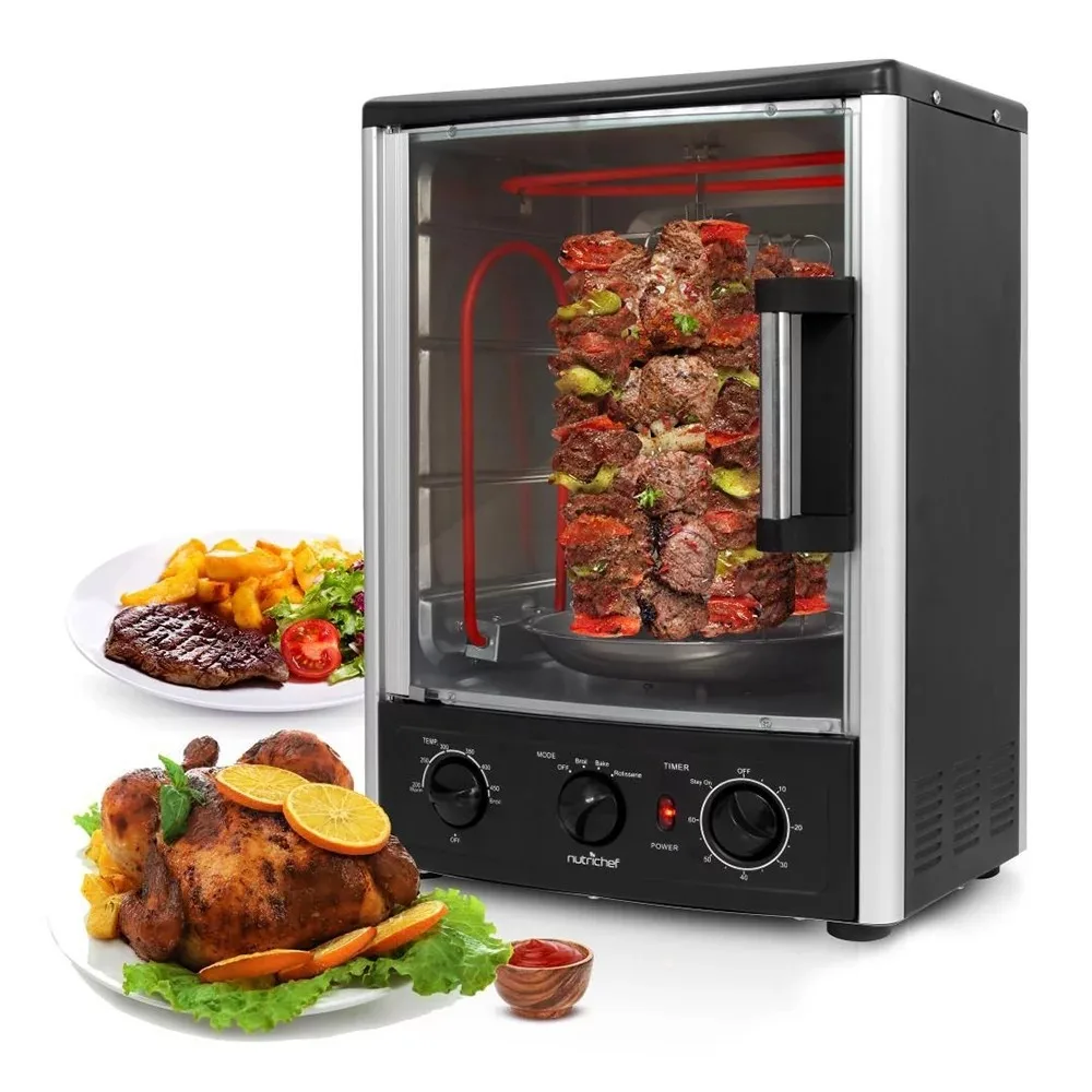 2023 New Nutrichef PKRT97 Multi-function Vertical Oven with Bake Rotisserie & Roast Cooking