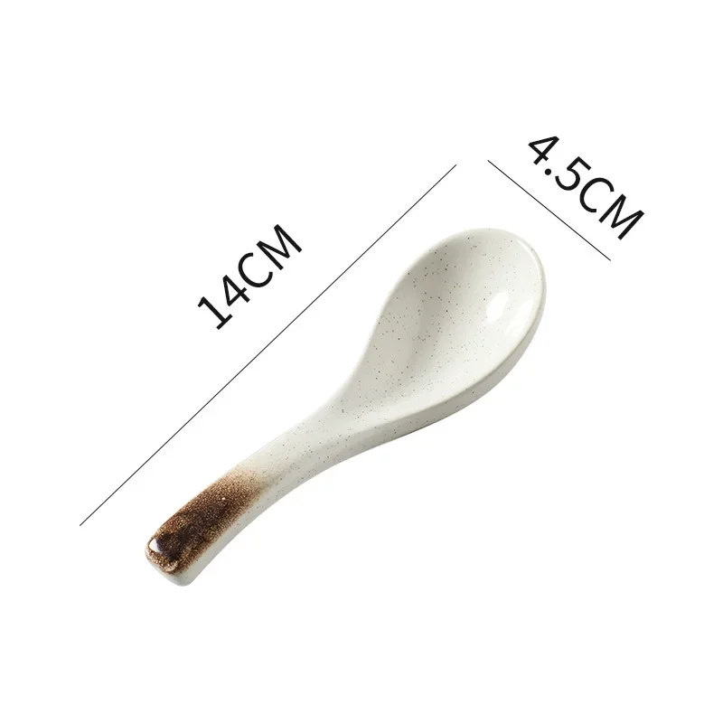 Creative Ceramic Soup Spoon Japanese Tableware Soup Spoon, Eating Spoon, Kitchen Cooking Kitchen Cooking Utensils and Tools
