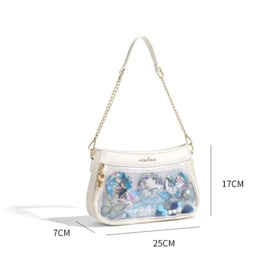 Borsa A Tracolla Kawaii Y2K In Nylon Con Peluche E Spille - Zaino Tracolla Casual Per Scuola, Uomo E Donna (35x27x13 Cm)