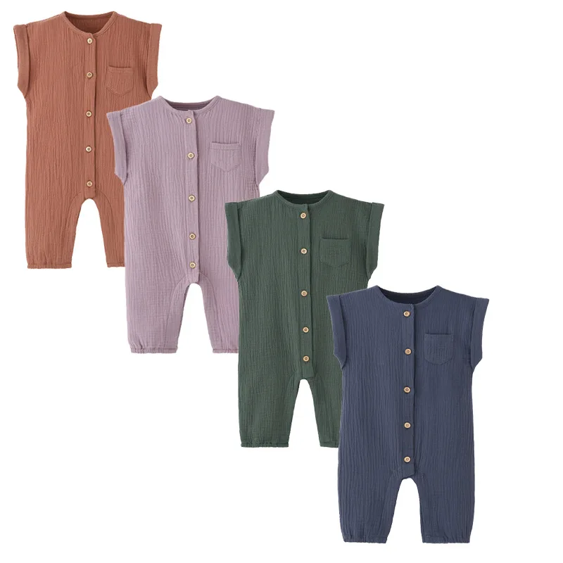 

Baby Clothes 100% Cotton Gauze Romper Summer Cool Jumper Macacão Infantil Boy Onepieces Girls Jumpsuit Mamelucos Roupao Bebe New