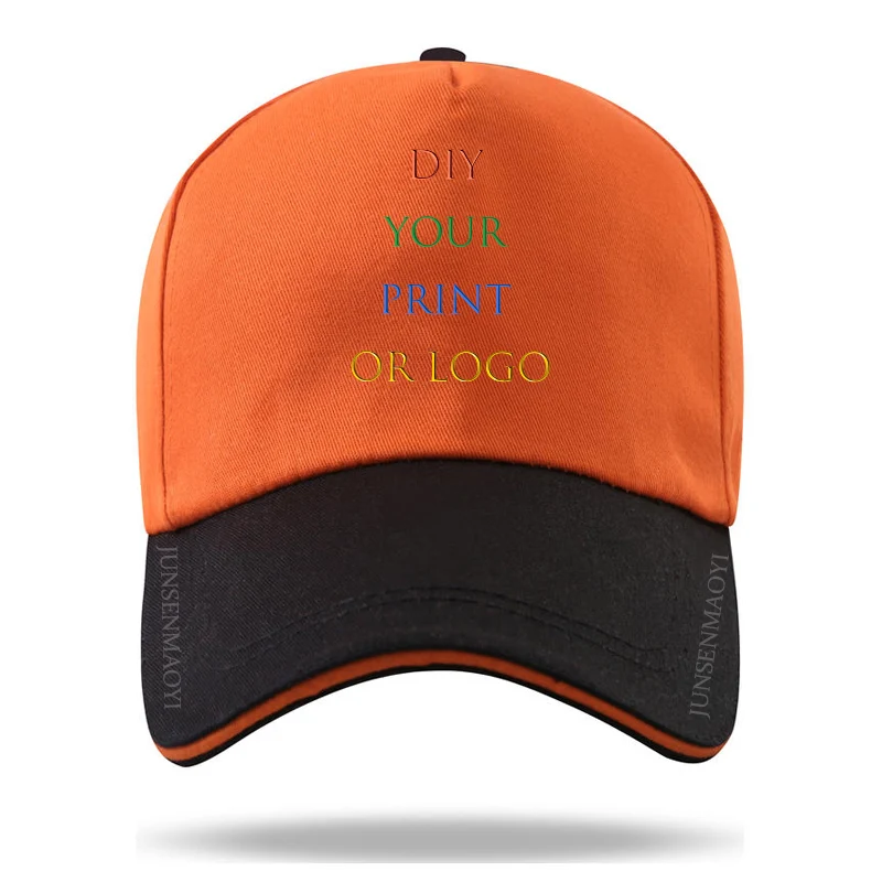 DIY Your like Photo or Logo Print Color matching Baseball Cap Casquette Hats Fitted Casual Dad Hats for Men Women Unisex Caps