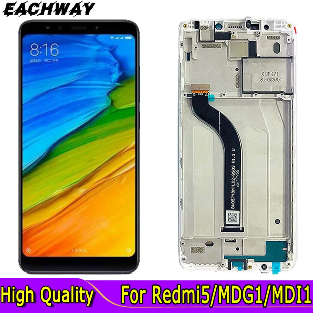 

ЖК-дисплей 5,7 дюйма для Xiaomi Redmi 5 с сенсорным экраном и дигитайзером в сборе, с рамкой, запасные части для Xiaomi Redmi 5, ЖК-дисплей