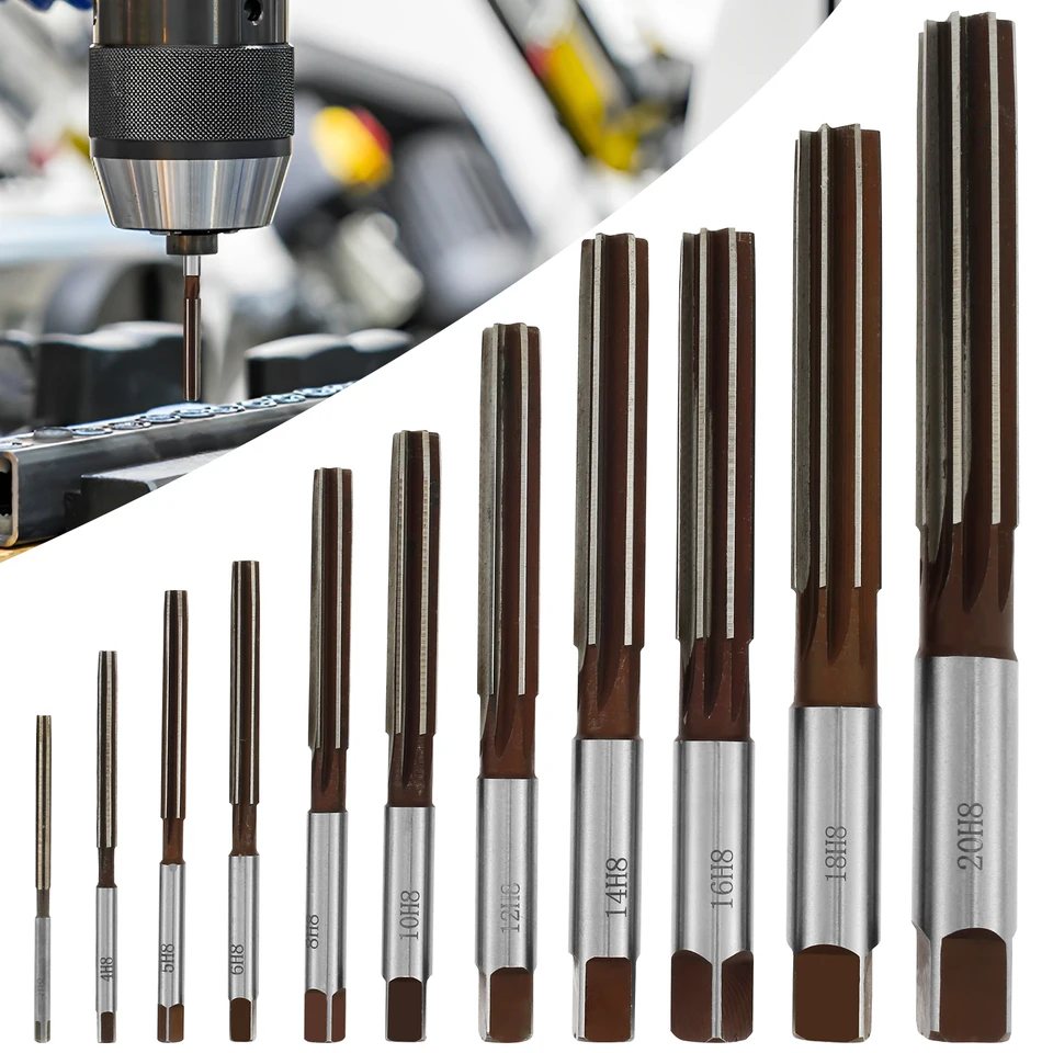 Alésoir à Main 8 Flûtes H8 Diamètre 20 Mm - Pour Perçage Précis Sur Métal, Bois, Plastique