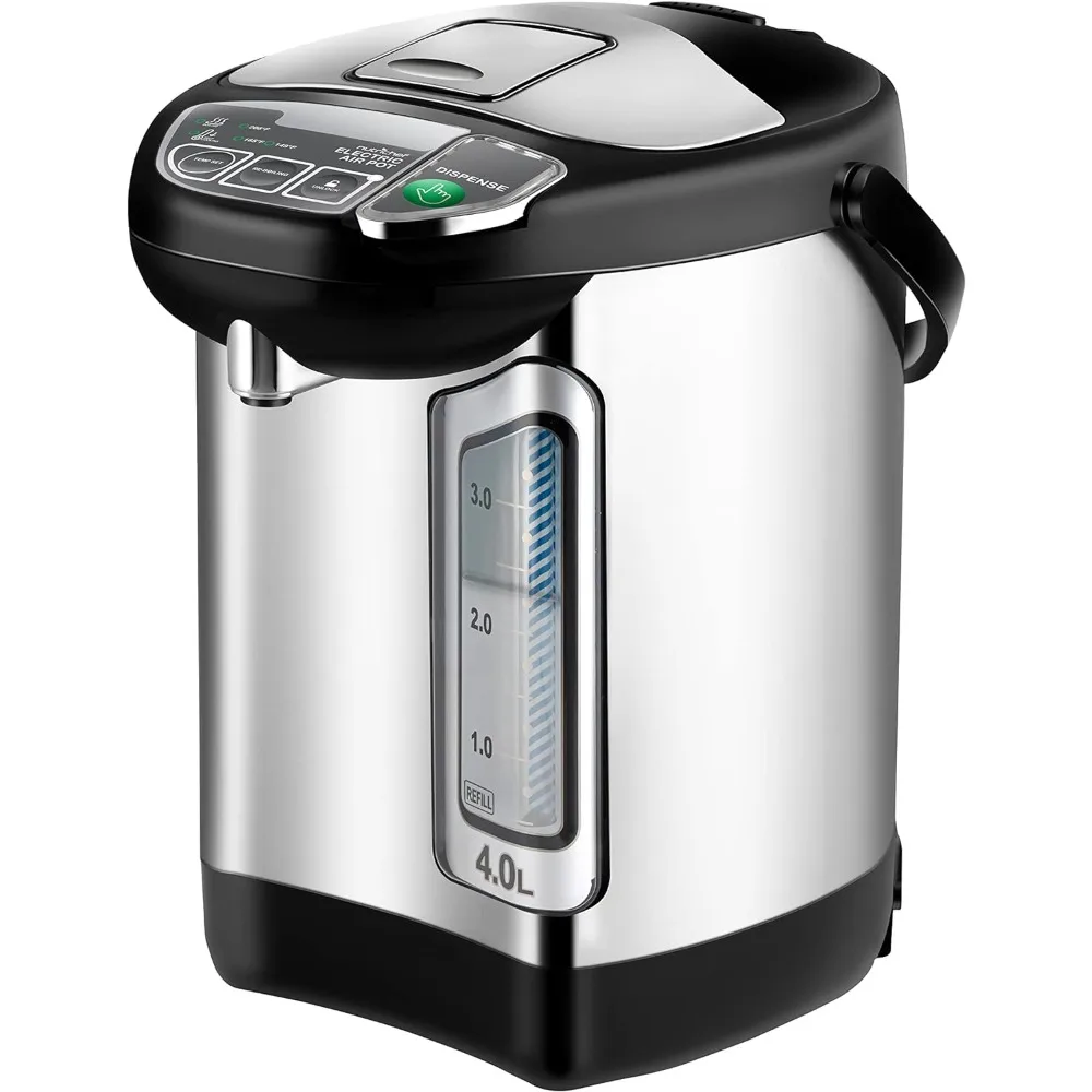 Electric Water Boiler and Warmer-4L Stainless Steel Hot Water Dispenser w/ Rotating Base, Auto Shut Off, Safety Lock,Household