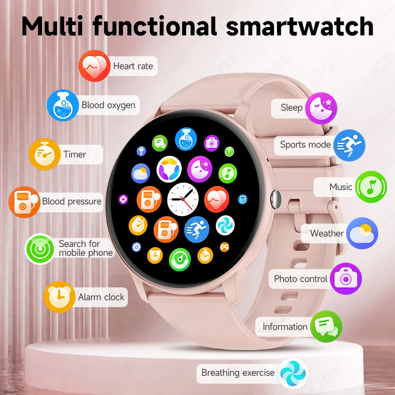LIGE Smart Watch Women Men Bluetooth Call Sports Fitness Watches Heart Rate Health Monitor Smartwatch Ladies For Android iOS New 5