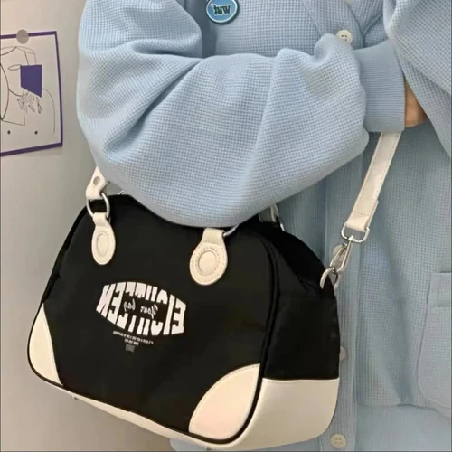 HAEX 빈티지 여성 가방, 대용량 보스턴 백, 캐주얼 데일리 나일론 크로스바디 숄더, 2022 트렌드 LA 스타일 패션 3