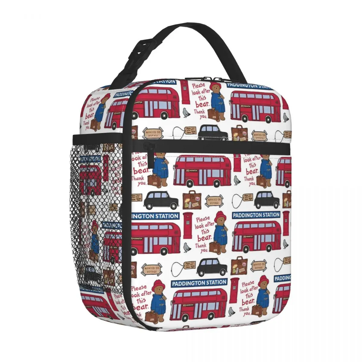 Paddington Brown Bear Merch Insulated Lunch Bags For School Storage Food Boxes Portable Cooler Thermal Lunch Boxes