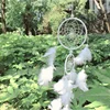White Second Ring Dreamcatcher Home Hanging Wedding Celebration Decoration Feather Handicraft Wind Chimes Pendant Gift 3