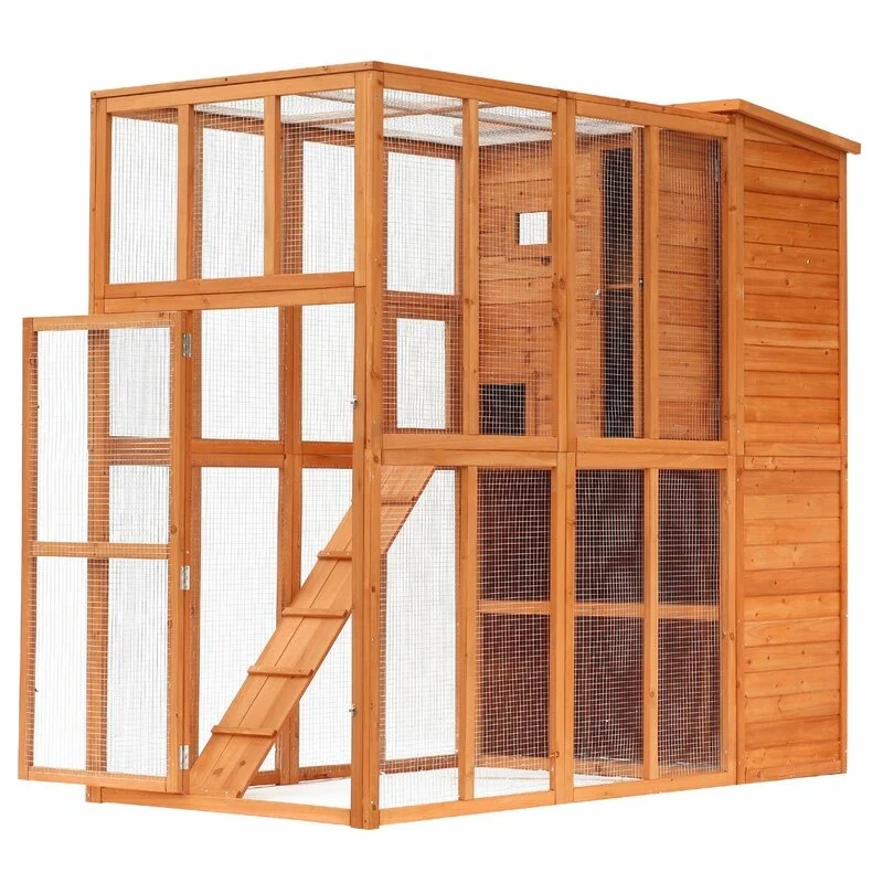Hot Sale Pet Cage Cat House Cages Wooden Large Cheap Animal Outdoor Solid Wood Pet Villa Houses Furniture