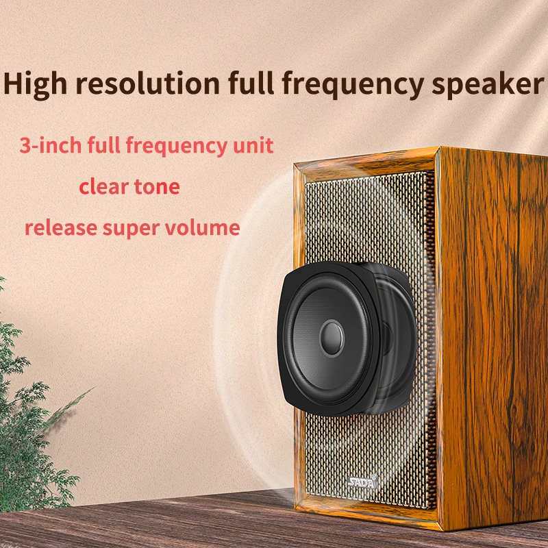 Retro wooden computer speaker Desktop home laptop small speaker heavy bass multimedia wired desktop computer speakers,portable speakers,audio speakers