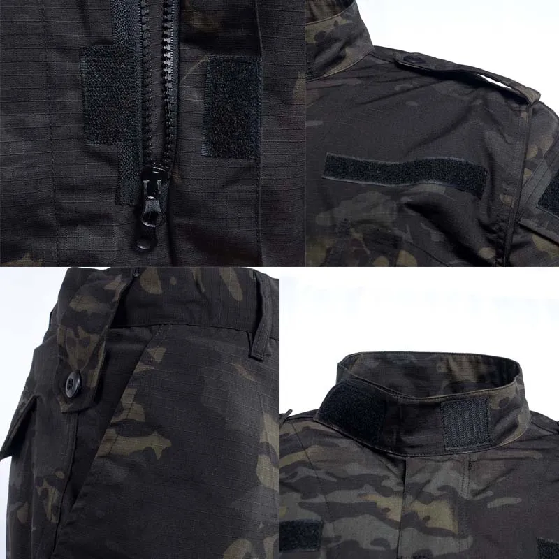Men Clothing Uniform Windproof Men Clothing Wear-resistant Outdoor Camo Tactical Suits Militar Hunting Suit Safari Coat+Pant Set
