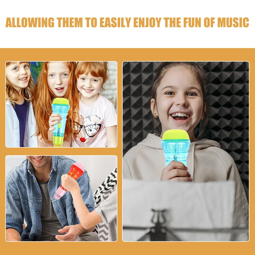어린이를위한 3Pcs 플라스틱 가짜 마이크 척 놀이 노래 마이크 경량 무대 공연 파티 소품 척 마이크
